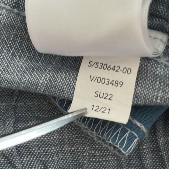 Athleta Cabo Linen Jogger Pants Chambray Blue Size 8 100% Linen Zip Pockets - Picture 11 of 14